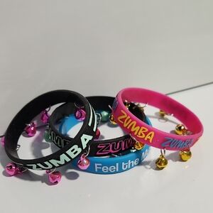 Zumba Silicone Jingle Bracelets - Pink, Black, Blue